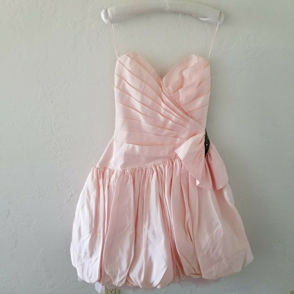 Tadashi Vintage Dress 8 Pink Taffeta Tulle Beads